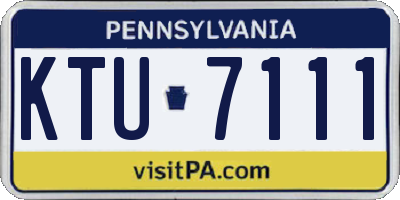 PA license plate KTU7111