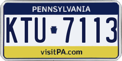 PA license plate KTU7113