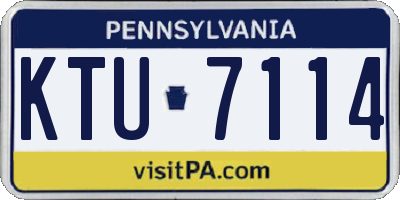 PA license plate KTU7114