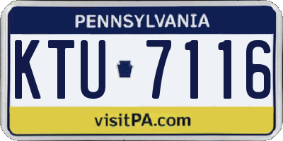 PA license plate KTU7116