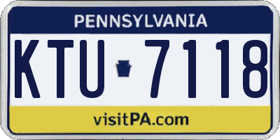 PA license plate KTU7118
