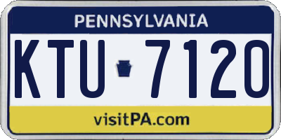 PA license plate KTU7120