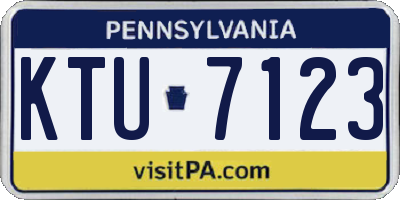 PA license plate KTU7123