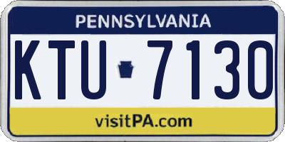 PA license plate KTU7130