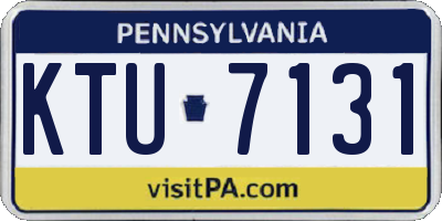 PA license plate KTU7131