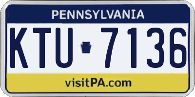 PA license plate KTU7136