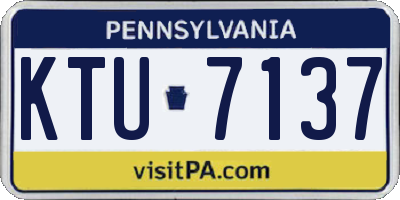 PA license plate KTU7137