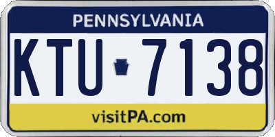 PA license plate KTU7138