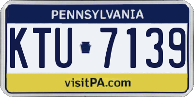 PA license plate KTU7139