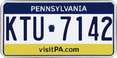 PA license plate KTU7142