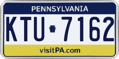 PA license plate KTU7162