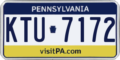 PA license plate KTU7172