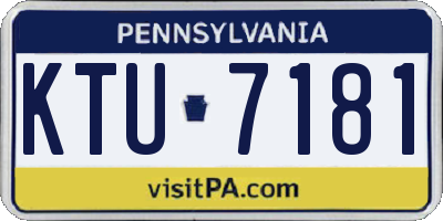 PA license plate KTU7181
