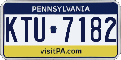 PA license plate KTU7182