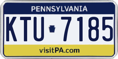 PA license plate KTU7185
