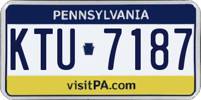 PA license plate KTU7187