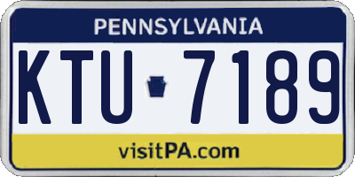 PA license plate KTU7189