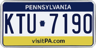 PA license plate KTU7190