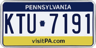 PA license plate KTU7191