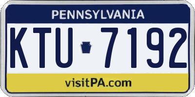PA license plate KTU7192