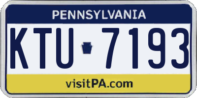 PA license plate KTU7193
