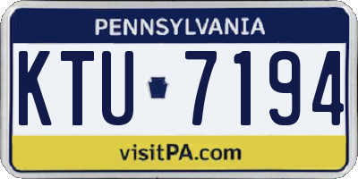 PA license plate KTU7194