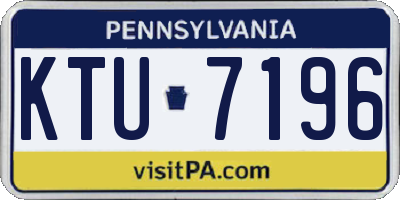 PA license plate KTU7196