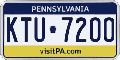 PA license plate KTU7200