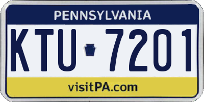 PA license plate KTU7201