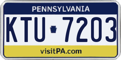 PA license plate KTU7203
