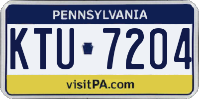 PA license plate KTU7204