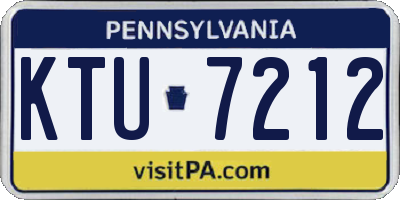 PA license plate KTU7212