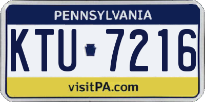PA license plate KTU7216