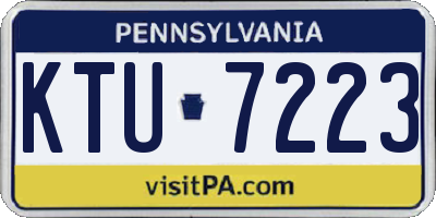 PA license plate KTU7223