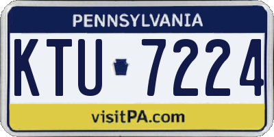 PA license plate KTU7224