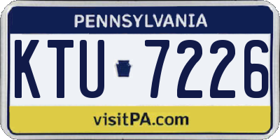 PA license plate KTU7226