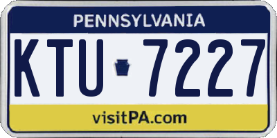 PA license plate KTU7227