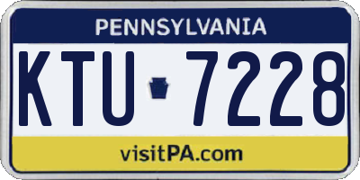 PA license plate KTU7228