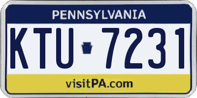 PA license plate KTU7231