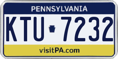PA license plate KTU7232