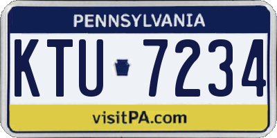 PA license plate KTU7234
