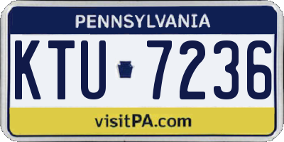 PA license plate KTU7236