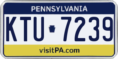 PA license plate KTU7239