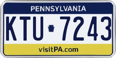 PA license plate KTU7243