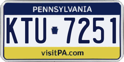 PA license plate KTU7251