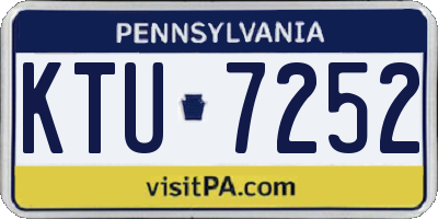 PA license plate KTU7252