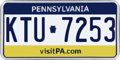 PA license plate KTU7253