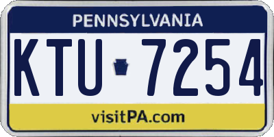 PA license plate KTU7254