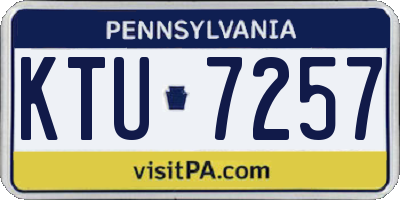 PA license plate KTU7257