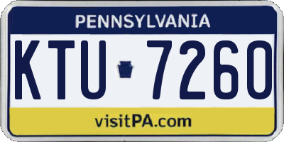 PA license plate KTU7260